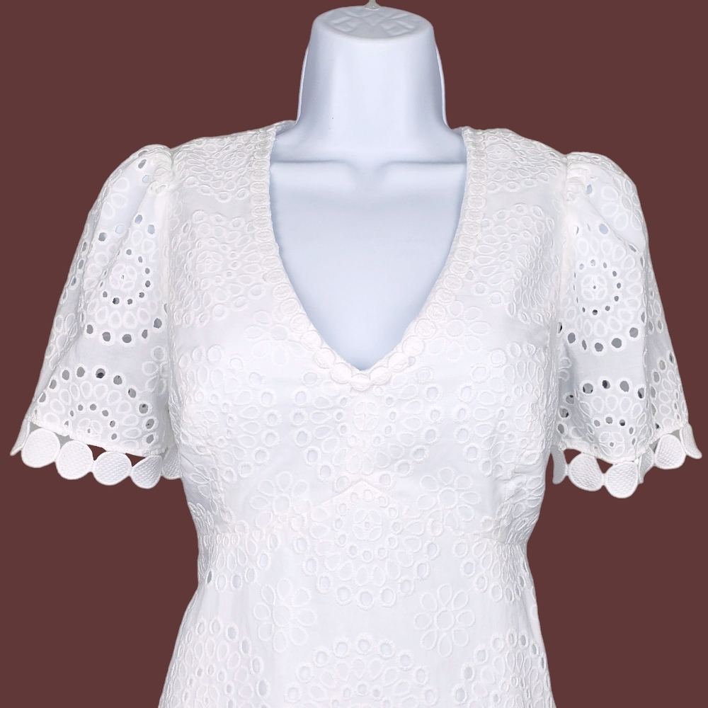 Lilly Pulitzer Womens Maxina White Eyelet Mini Dress Size 2 NWT - Picture 2 of 8